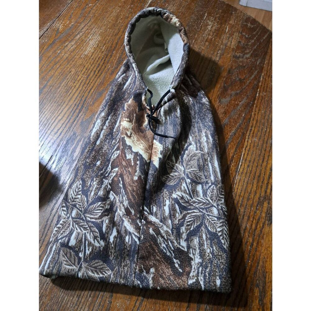 Camo Hunting Casual Brown and Tan Fleece Hood and Neck Gaiter